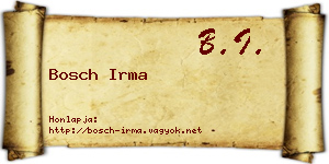 Bosch Irma névjegykártya